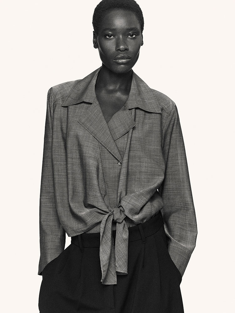 タイフロント ウールラミーシャツ